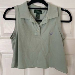 cropped polo tank top